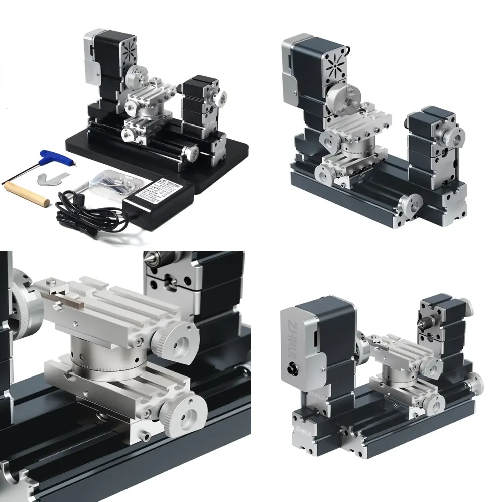 Cnc Wood Lathe Machine - Tornio Rotante Mini in Metallo ad