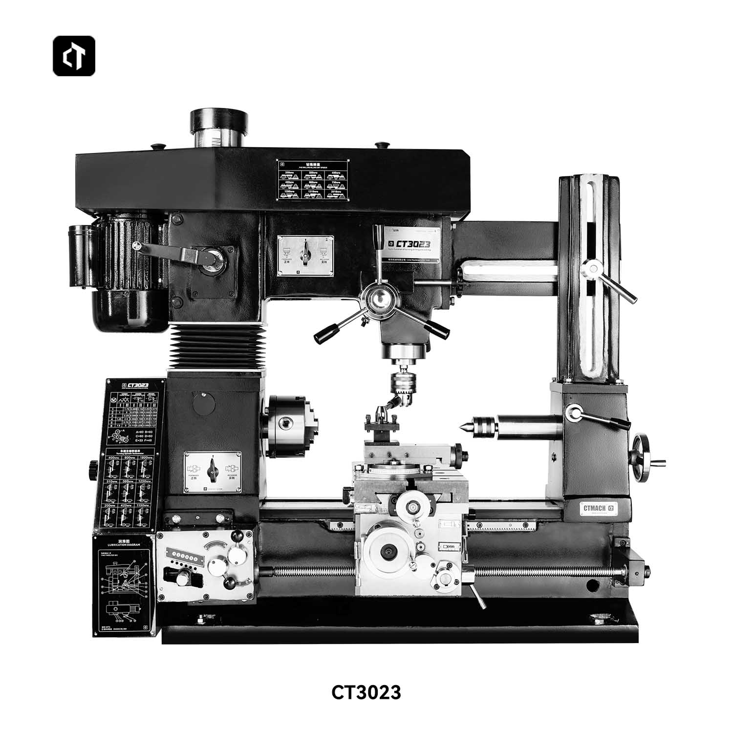 Bench Lathe 750W Metal - Tornio multifunzione CT3023 per fresatura e